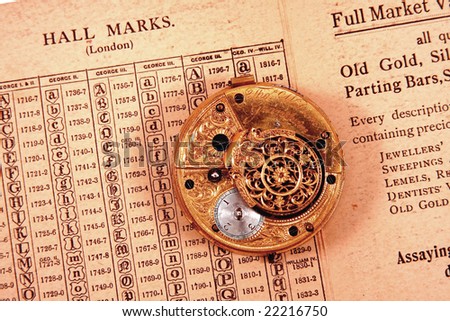Ornate vintage circa 1795 pocket watch movement on old hall mark list.