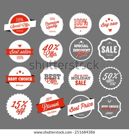 Set of vector sales labels and sticker design