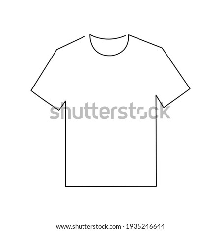 T-shirt dress vector drawing a line, white background. icon. illustration