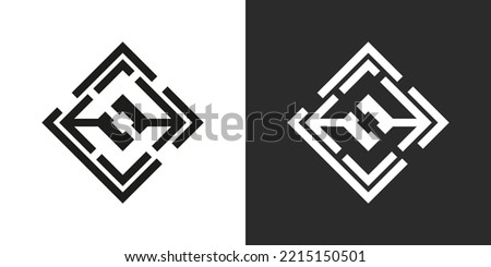 Rhombus labirinth logo design. Vector sigh or icon