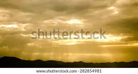 light of god in to mountain with best sky and cloud