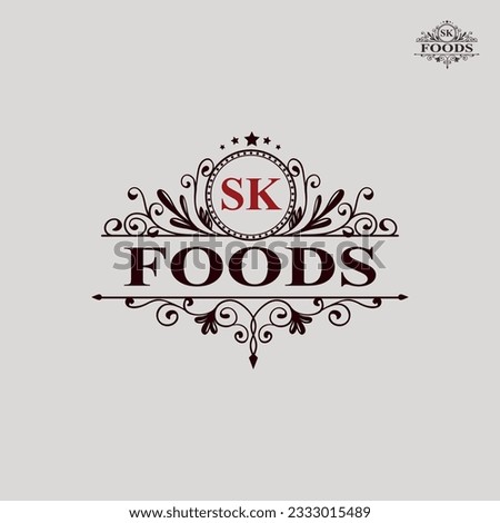 SK Foods logo design. vector professional SK logotype template.
