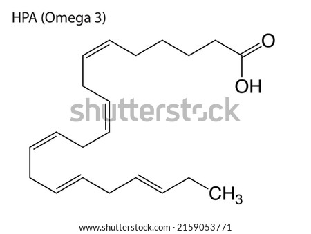 EPS molecular structure of Heneicosapentaenoic acid (HPA) omega 3
