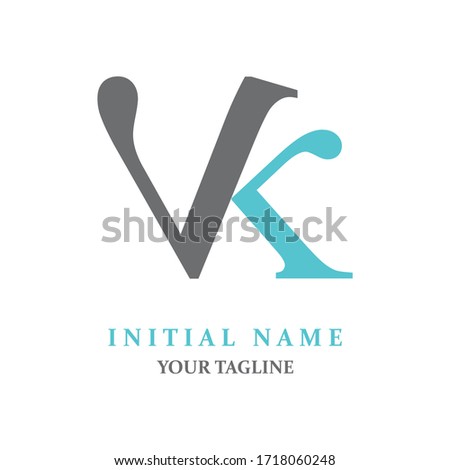 Vector Creative Initial Letter VK Template