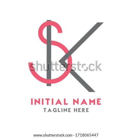 Initial Letter SK Logo Creative Design