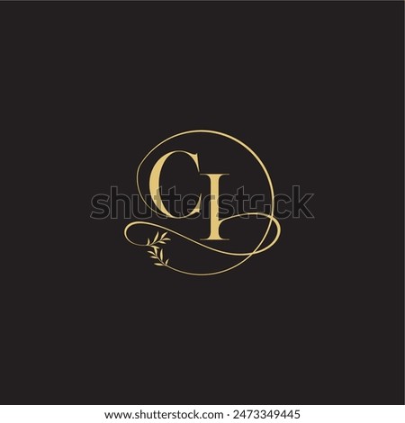 wedding monogram design circle and organic style CI luxury concept letter