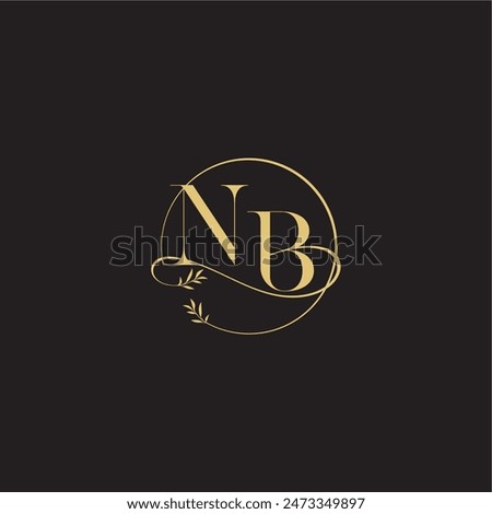 wedding monogram design circle and organic style NB luxury concept letter