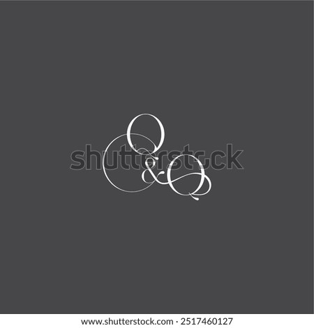 monogram wedding logo concept initial with line QQ luxury curvy style letter