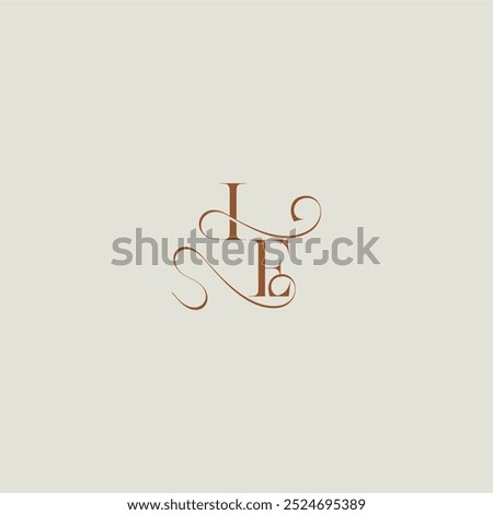 contemporary modern curvy monogram wedding style logo concept letter initial with thin line IE