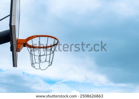 Similar – Image, Stock Photo basketball hoop, street basket in Bilbao city Spain