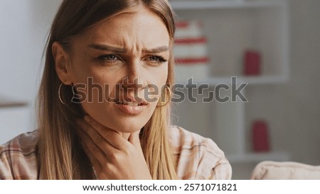 Similar – Image, Stock Photo Woman worried while showing off the window in the city during a spring day, mental health concept