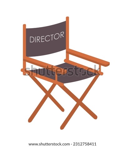 Cinema directors chair concept. Icon for website. Creation of films and series. Film industry and video. Poster or banner. Cartoon flat vector illustration isolated on white background