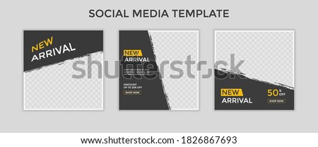 Set of Editable square banner template for ad. Suitable for social media post for promotion.