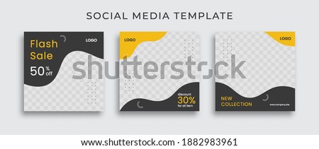 Editable modern Social Media banner Template. Anyone can use This Design Easily. Promotional web banner for social media with black and yellow color. Elegant sale and discount promo - Vector.