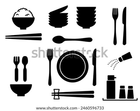 Cutlery for Dining Monochrome Icon Set