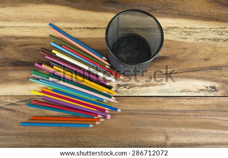 Color pencils isolated on white background. File contains a path to isolation.