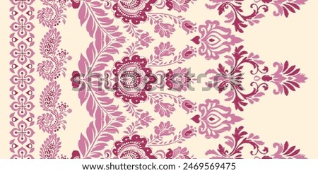 Motifs African boho paisley Floral Ikat pattern embroidery border. Ethnic ikat floral Ethnic Indian Pattern Ikat pattern Ethnic Pattern.Border indian floral Aztec embroidery border seamless patterns.