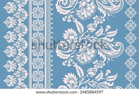 Motifs African boho paisley Floral Ikat pattern embroidery border. Ethnic ikat floral Ethnic Indian Pattern Ikat pattern Ethnic Pattern.Border indian floral Aztec embroidery border seamless patterns.