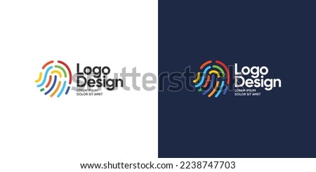 Creative finger print colorful logo template. Fun and modern easy-to-edit logo template.