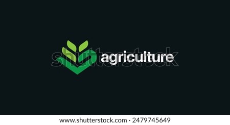 Vector logo design for farming, agriculture, farm field, natural harvest, farmer association and more.