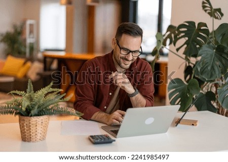 Similar – Image, Stock Photo Man sitting on his pretty motorcycle