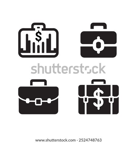 Professional Finance Icons Collection, Business Briefcase  Money Icons Set, Finance Icons.