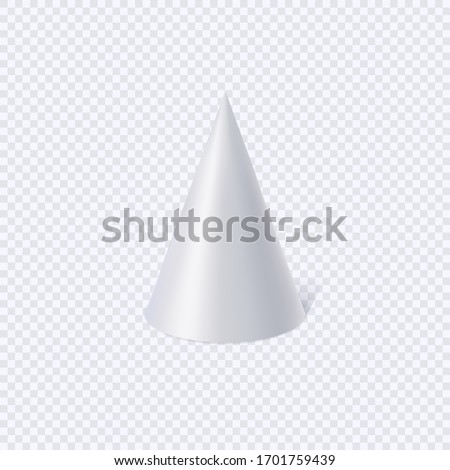 White cone isolated on transparent background. Vector Illustration.