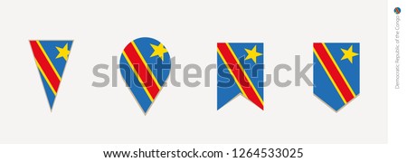 DR Congo flag in vertical design, vector illustration.
