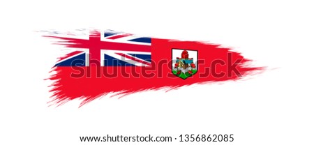 Flag of Bermuda in grunge brush stroke, vector grunge illustration.