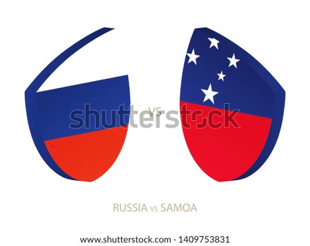 Russia v Samoa, icon for rugby tournament. Rugby vector icon.