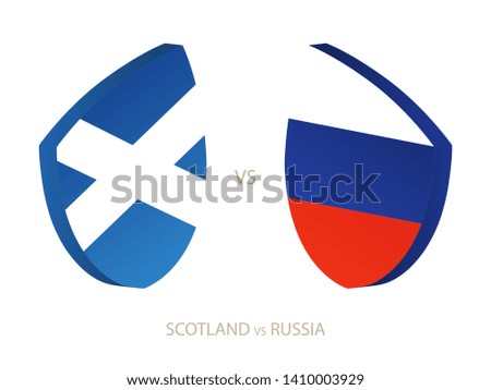 Scotland v Russia, icon for rugby tournament. Rugby vector icon.