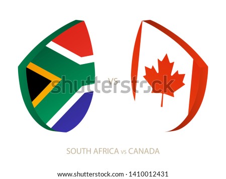 South Africa v Canada, icon for rugby tournament. Rugby vector icon.