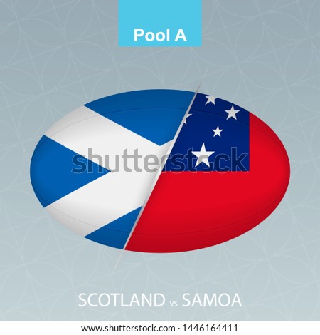 Rugby competition Scotland vs Samoa. Rugby icon on gray background. Vector illustration.