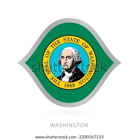 Washington national team flag in style for international basketball competitions. Vector sign.