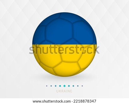 Football ball with Ukraine flag pattern, soccer ball with flag of Ukraine national team. Vector sport icon.