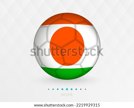 Football ball with Niger flag pattern, soccer ball with flag of Niger national team. Vector sport icon.