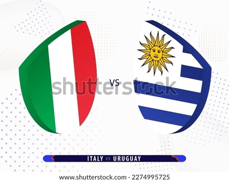 Italy vs Uruguay rugby match, international rugby competition 2023. Template for world tournament.