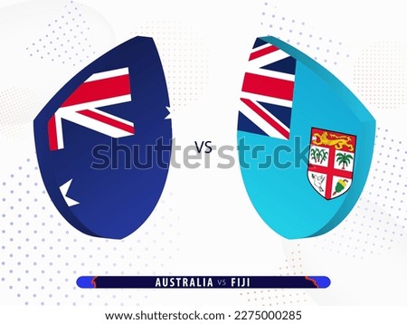 Australia vs Fiji rugby match, international rugby competition 2023. Template for world tournament.