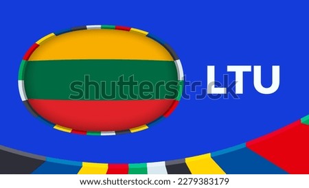 Lithuania flag stylized for European football tournament qualification. Flag on vector background.
