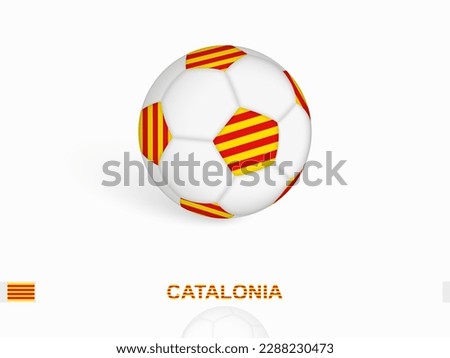 Soccer ball with the Catalonia flag, football sport equipment. Vector illustration.