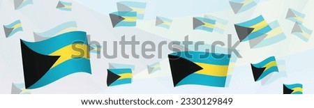 The Bahamas flag-themed abstract design on a banner. Abstract background design with National flags. Vector illustration.