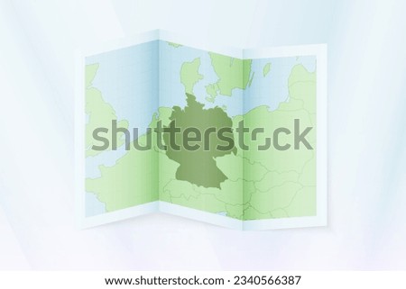 Germany map, folded paper with Germany map. Vector illustration.