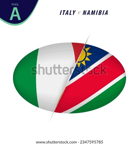 Rugby competition Italy v Namibia. Rugby versus icon. Vector illustration.