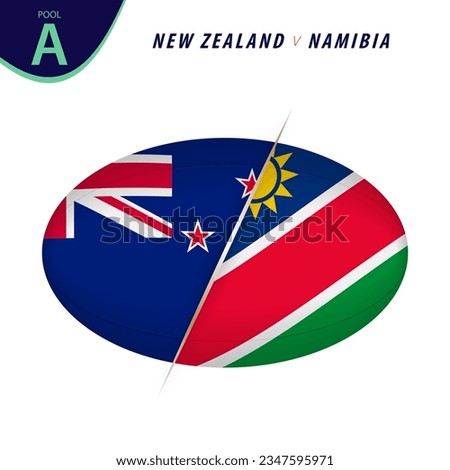 Rugby competition New Zealand v Namibia. Rugby versus icon. Vector illustration.
