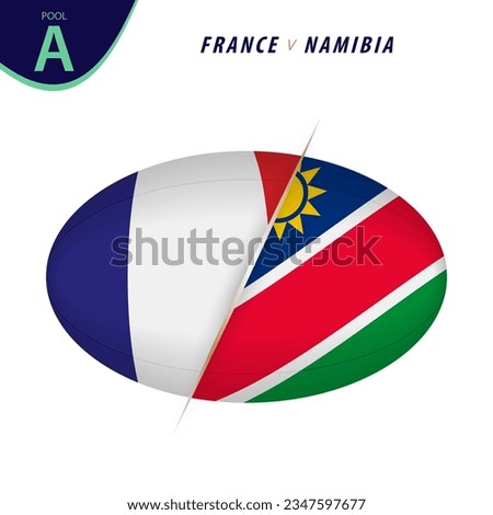 Rugby competition France v Namibia. Rugby versus icon. Vector illustration.
