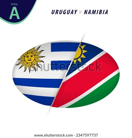 Rugby competition Uruguay v Namibia. Rugby versus icon. Vector illustration.
