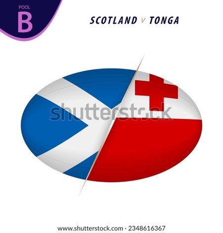 Rugby competition Scotland v Tonga. Rugby versus icon. Vector illustration.