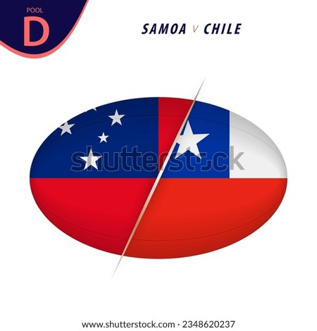 Rugby competition Samoa v Chile. Rugby versus icon. Vector illustration.