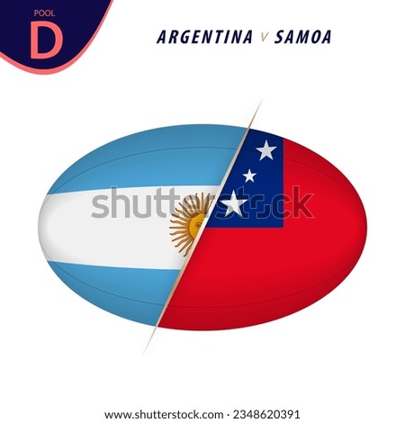 Rugby competition Argentina v Samoa. Rugby versus icon. Vector illustration.
