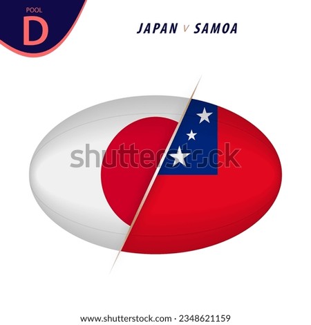Rugby competition Japan v Samoa. Rugby versus icon. Vector illustration.